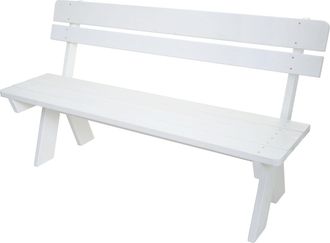 Hhg Nunca Usado] Banco De Jard&iacute;n Hhg 483, Banco De Madera Banco De Parque, Calidad Gastron&oacute;mica, Madera Maciza 148cm, Blanco