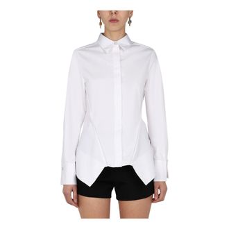 Givenchy Shirts, female, White, Size: S Peplum Long Sleeve Shirt