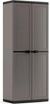 Keter Kis Armario Porta Escobas Jolly, Color Gris, Ideal Para Organizar Herramientas De Limpieza, Dise&ntilde;o Pr&aacute;ctico Y Resistente, Perfecto Para Hogar, Oficina