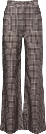 Acne Studios Check Tailored Broeken - Dames - Wijde Broeken - Bruin - XS - Broeken