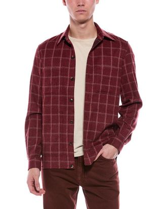Isaia Wool & Cashmere-Blend Shirt