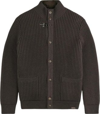 Fay Cardigan met afneembaar vest - Heren - Vesten - Bruin - M - Truien & Vesten