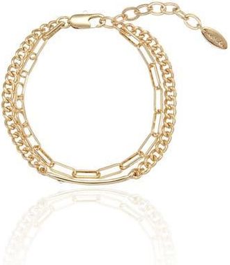 Ettika Bar Layered Chain Bracelet in Gold at Nordstrom Rack