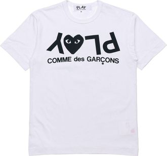 Comme Des Gar&ccedil;ons Inverted Text T-Shirt White AZ-T068-051-1