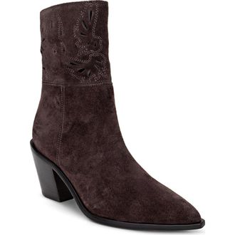 L'agence Anne Western Boot in Dark Brown Suede at Nordstrom Rack, Size 10