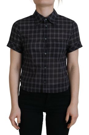 Dsquared2 Dsquared&sup2; Checkered Collared Button Short Sleeves Womens Top (Pre-Owned)
