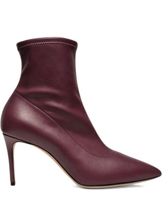 Casadei point-toe stiletto-heel ankle boots - women - Calf Leather/Calf Leather/Calf Leather - 38 - Purple