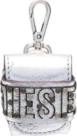 Diesel coin-pocket keyring - men - Calf Leather - One Size - Silver