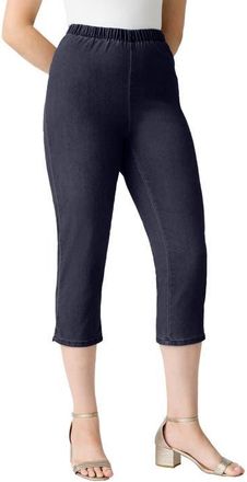 Roaman's Plus Size Comfort Stretch Capri Jean in Indigo Wash at Nordstrom, Size 14