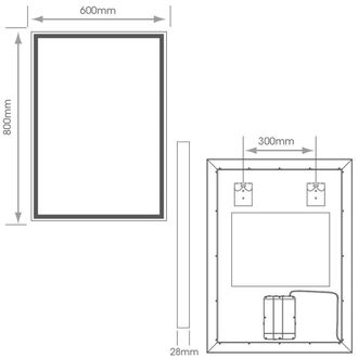 Loops 600 x 800mm IP44 LED Bathroom Mirror & Demister Tunable White Illuminated Border