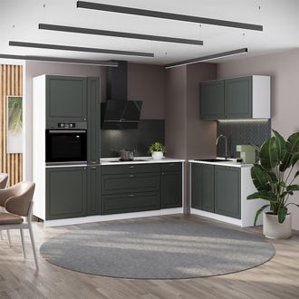 Vicco Cocina Fame-line, Verde Dorado Casa De Campo/blanco, 220 X 120 Cm, Et Antracita, Vicco