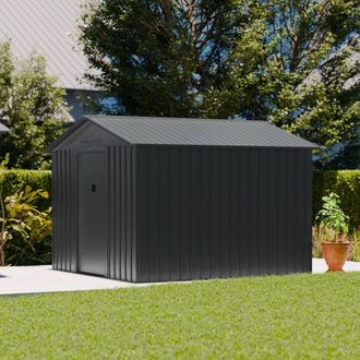 Sweeek (9 X 8.5ft) 7.06m&sup2; Metal Garden Storage Shed in Grey