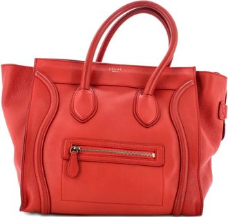 Celine Luggage Bag Smooth Leather Mini tote bag - Rood