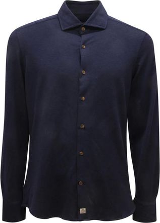 Sonrisa Casual Shirts, male, Blue, Size: S Silvery Piquet Washed Shirt