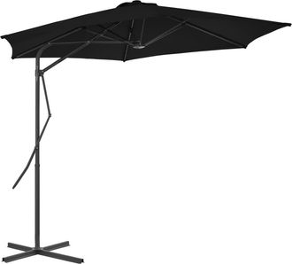 vidaXL Sombrilla De Jard&iacute;n Con Palo De Acero Negro 300x230 Cm Vidaxl