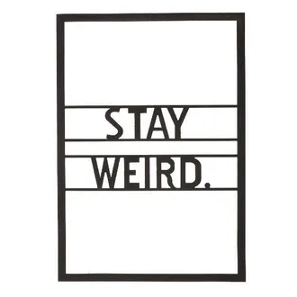Homemania Phrases - Metal Decoration - Black - 35 x 0,15 x 50 cm