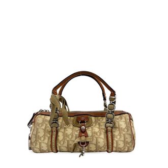 Dior Vintage Trotter Romantique Boston Diorissimo Coated Canvas Brown Canvas Handbag (Pre-Owned)
