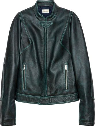 Zadig&Voltaire Loupa leather jacket - women - Calf Leather - S - Green