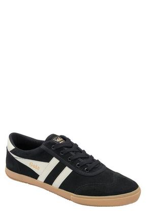 Gola Badminton Suede Plimsoll Sneaker in Black/Off White/Gum at Nordstrom, Size 10.5