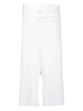 Victoria Beckham Midi-rok met gedraaid detail - Wit