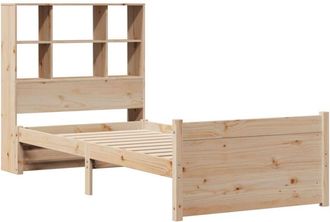 vidaXL Cama Con Estanter&iacute;a Sin Colch&oacute;n Madera Maciza De Pino 90x190 Cm Vidaxl