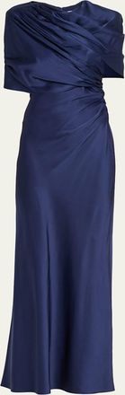 Stella McCartney Draped Capelet Satin Gown