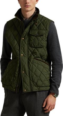 Polo Ralph Lauren The Beaton Quilted Utility Vest in Company Olive at Nordstrom, Size Xx-Large