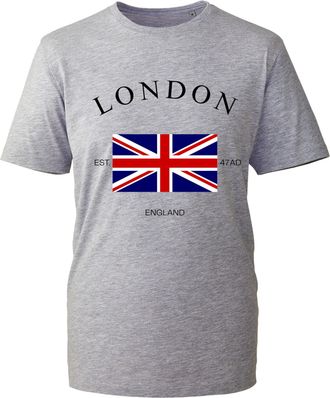 Generic London England Est 47 AD T-Shirt, Funny Union Jack British Pride UTK Unite The Kingdom March Shirt, Gift Unisex Tee Top (HeatherGrey, L Years)