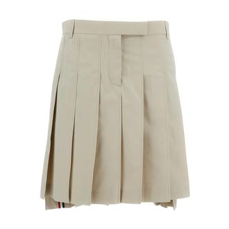 Thom Browne Short Skirts, female, Beige, Size: XS Trapeze Miniskirt