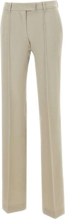 The Attico Gary Broeken - Dames - Wijde Broeken - Beige - S - Wol - Broeken