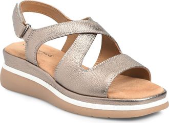 COMFORTIVA Amethyst Slingback Platform Wedge Sandal in Light Bronze at Nordstrom, Size 9.5