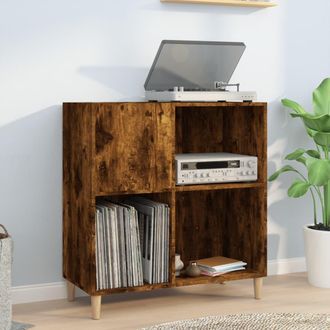vidaXL Mueble Discos Madera Contrachapada Roble Ahumado 84,5x38x89 Cm Vidaxl