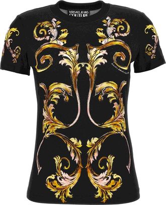 Versace Jeans Couture Placed T-Shirt - Dames - T-shirts - Zwart - S - Katoen - Tops