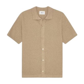 Nn.07 Knit Polo - Heren - Korte mouwen Overhemden - Beige - L - Overhemden