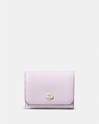Kate Spade New York Womens Kayla Small L-Zip Wallet - Purple Leather - One Size