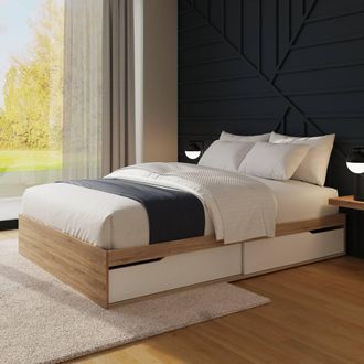 GFW Kai Platform Storage Bed in Brown | Size: Small Double