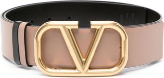 Valentino Garavani Peach Vlogo leather belt