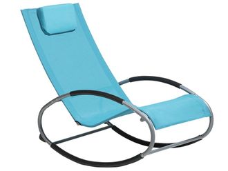 Beliani Tumbona mecedora metal turquesa