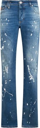 Philipp Plein Jeans con design a cinque tasche - Blu