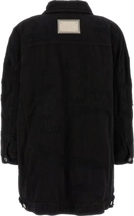 Dolce & Gabbana Womens Black Cotton Denim Jacket Clothing