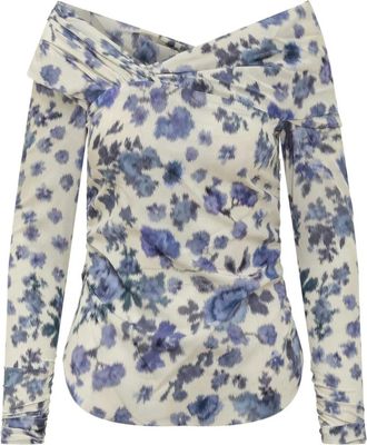 Isabel Marant Danka Top met Lange Mouwen - Dames - Longsleeves - Blauw - M - Tops