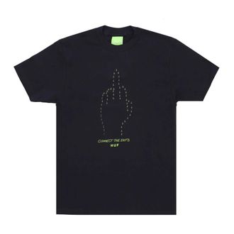 HUF T-Shirts, male, Black, Size: S Black Connect The Dots Tee Mens