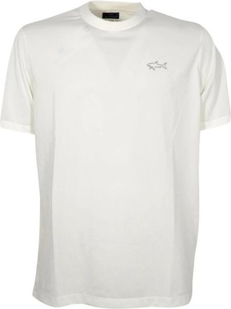 Paul & Shark Reflecterende Shark White T-Shirt - Heren - T-shirts - Wit - M - Polyester - Tops