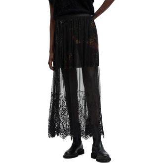 AllSaints Ariella Lace Skirt in Black at Nordstrom Rack, Size 12 Us / 16 Uk