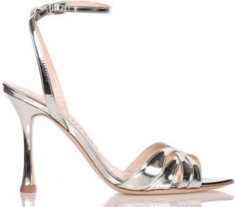 Ninalilou Sandalo - Dames - Sandalen met hakken - Grijs - 39 EU - Leer - Schoenen