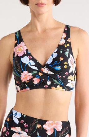 Jantzen Vera Surplice Underwire Bikini Top in Black at Nordstrom Rack, Size 16