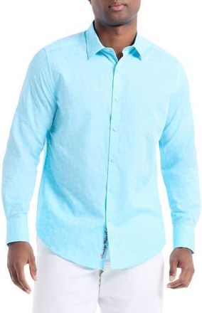 Robert Graham Stellman Long Sleeve Cotton Button-Up Shirt in Seafoam at Nordstrom Rack, Size Xx-Large