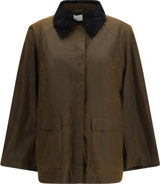 Toteme Womens Jacket With Velvet Collar - Brown Cotton
