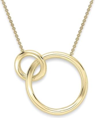 Jewelco London 9ct Gold Lil n Large Magic Hoops Necklace - CNNR02132-17