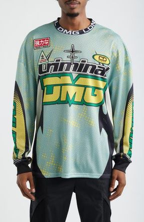 Criminal Damage Soccer Mesh Graphic Jersey in Mint/Black/Yellow at Nordstrom, Size Xx-Large